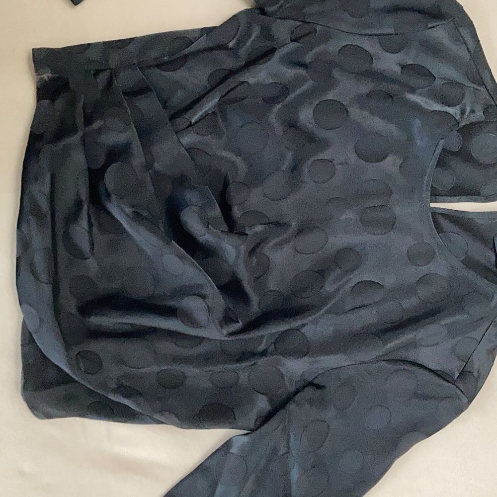 Black pockodot long sleeve shirt